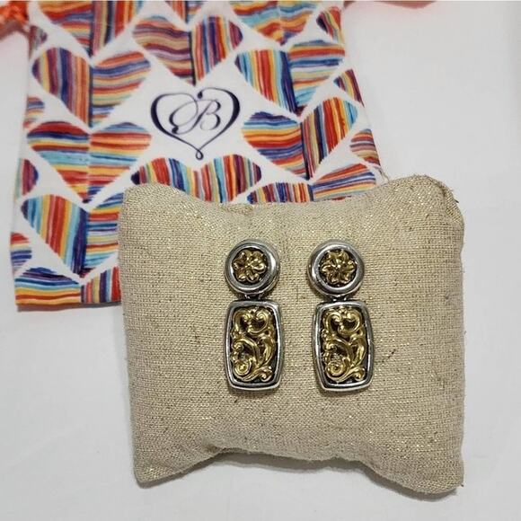 BRIGHTON‎ mixed metals filigree dangle post earrings - Picture 2 of 4